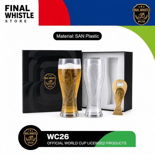 WC26 Match Day Gift Set – 2 Shatterproof Pilsner Cups & Trophy Opener